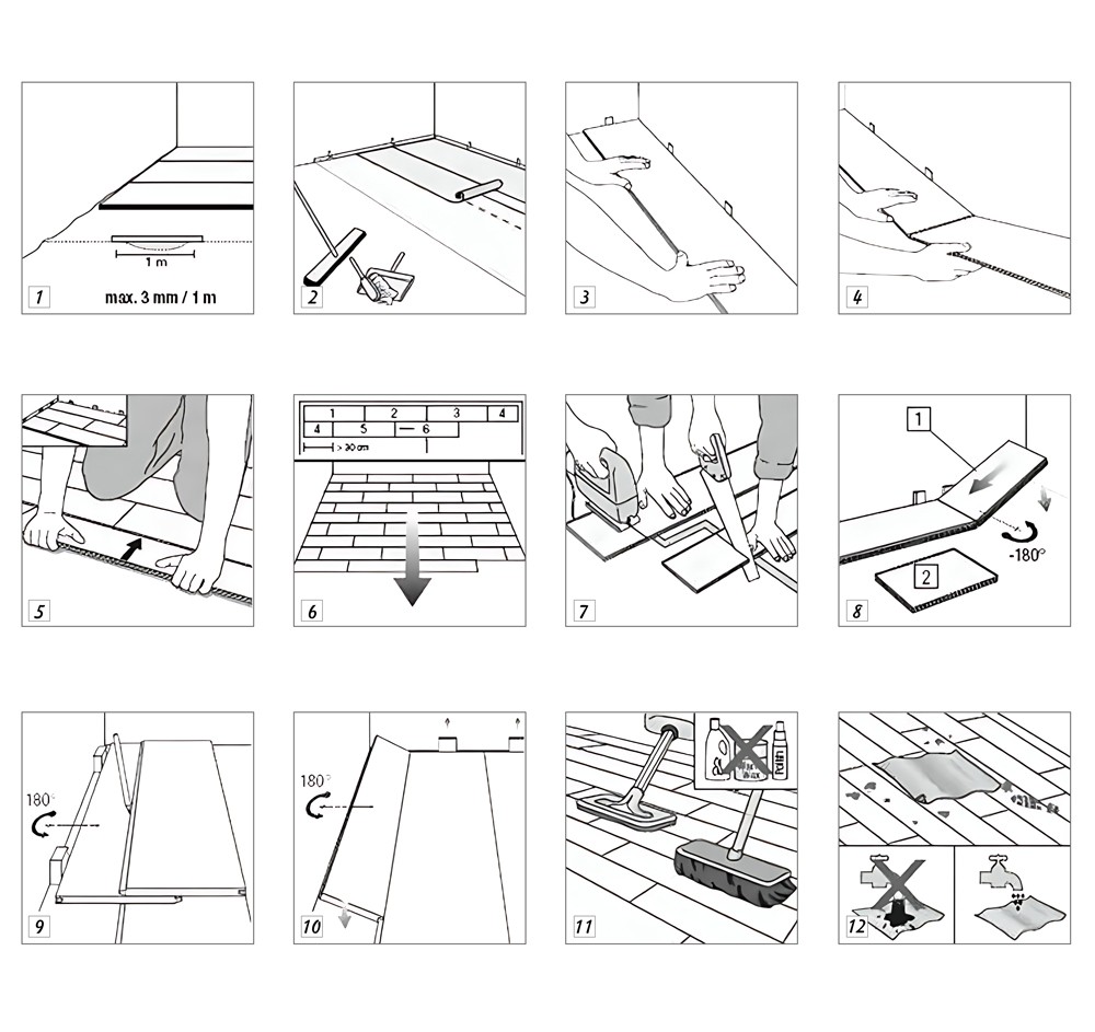 installation of grey parquet laminate flooring