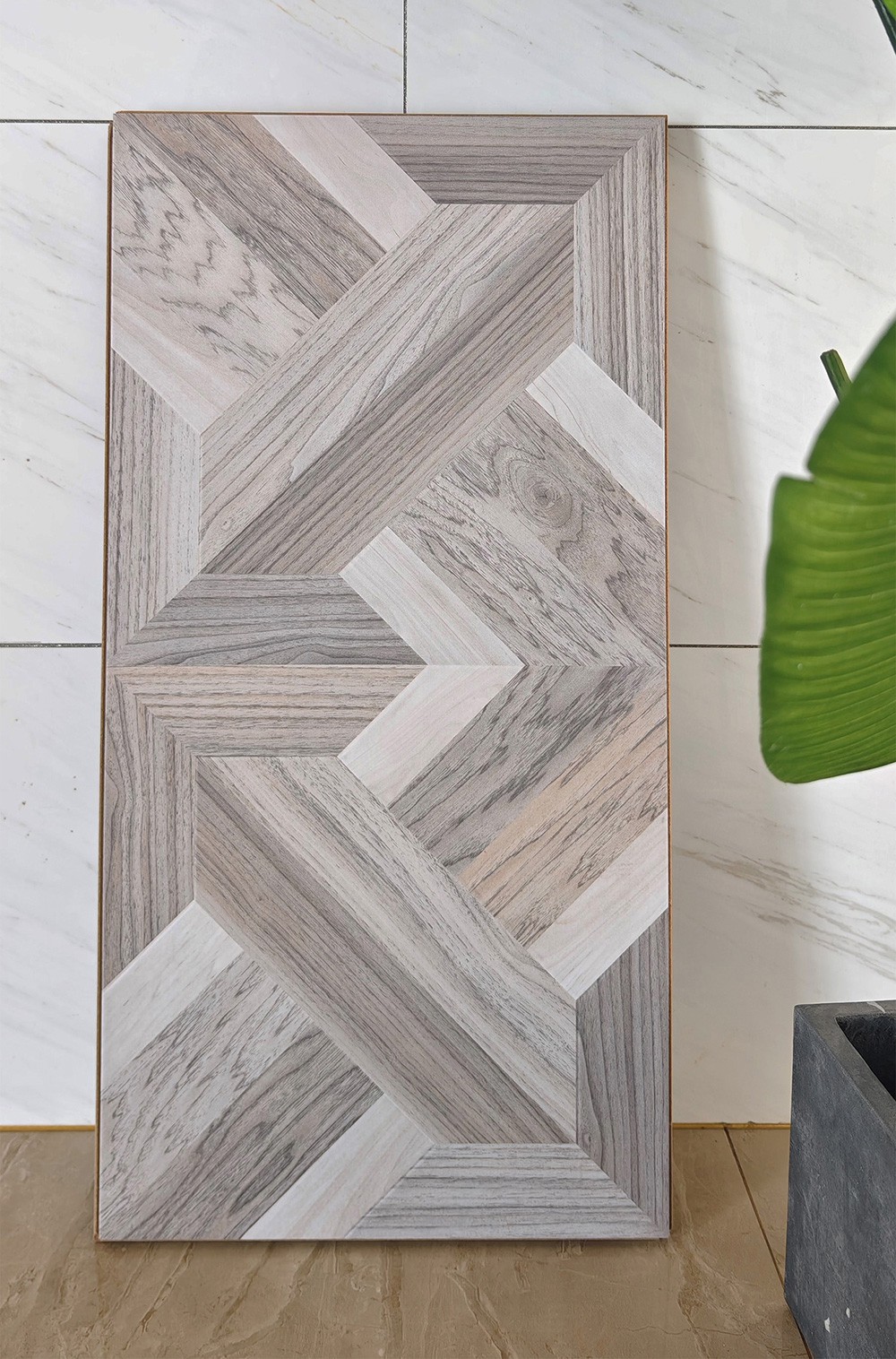 Parquet Star Pattern of grey parquet laminate flooring